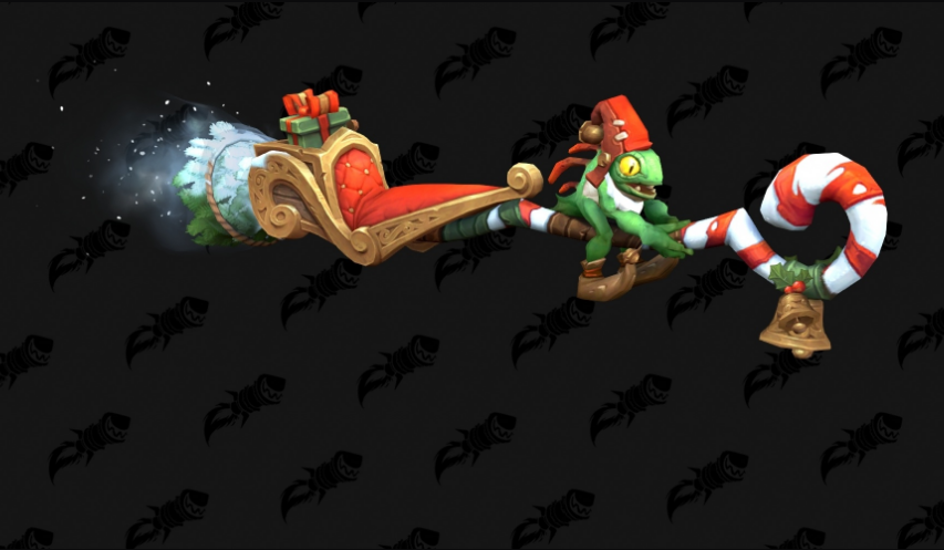 New Mounts Datamined in Patch 12.1.7 – Winterrrgl’s Pine-Powered Candy Cane Contraption