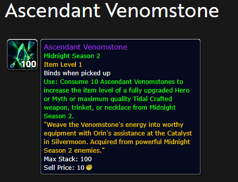 [Updated] Ascendant Venomstones Bugged and Not Dropping from Blizzard Noted Sources